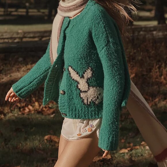 Anthropologie Maeve Bunny Slope Cardigan New - Picture 5 of 8